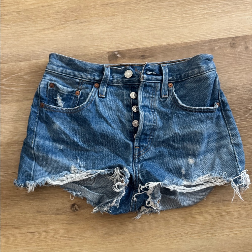 Levi's Distressed Blue Jean Shorts